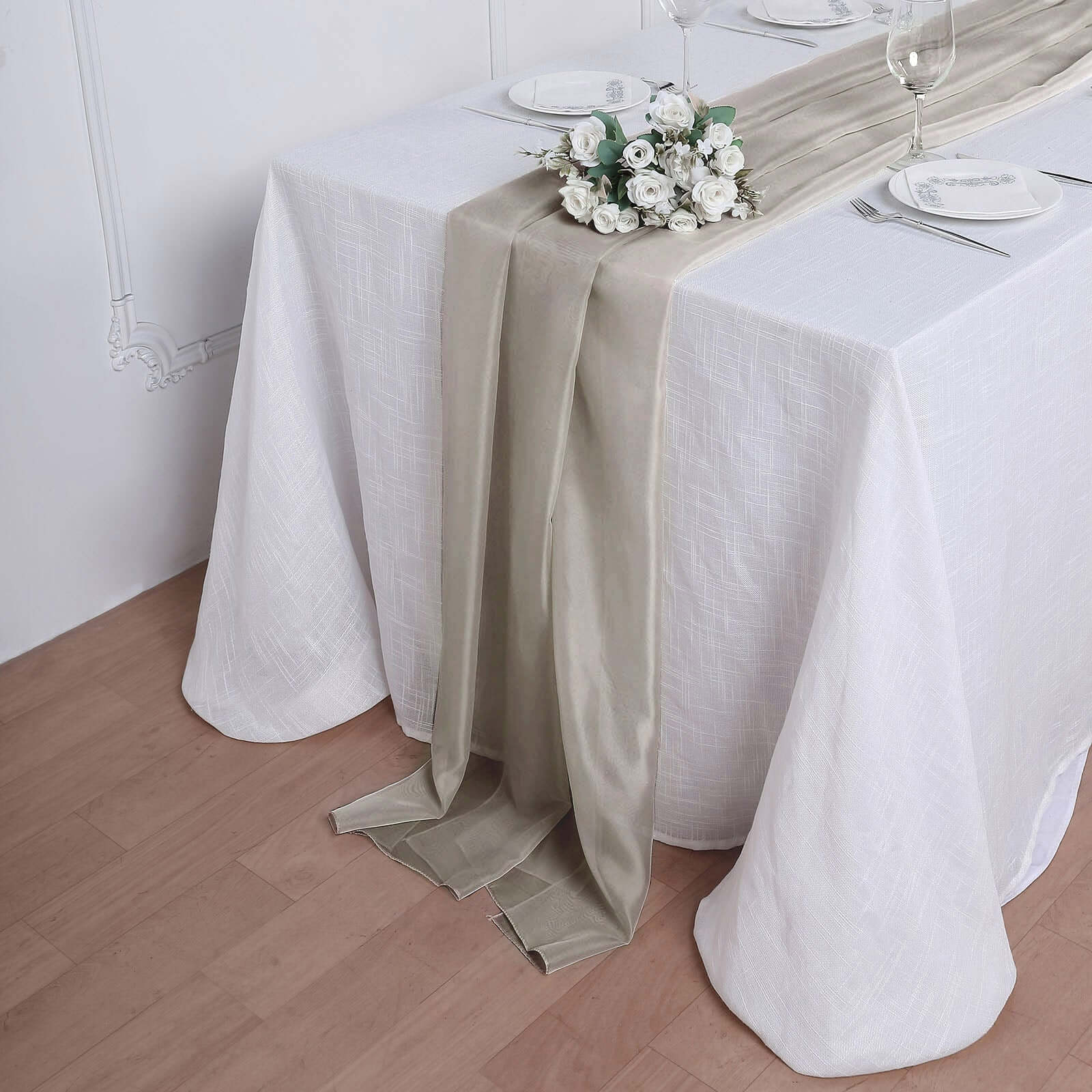 Chiffon 6ft Table Runner Natural - Flowy & Lightweight Table Decor - Linen Luxes