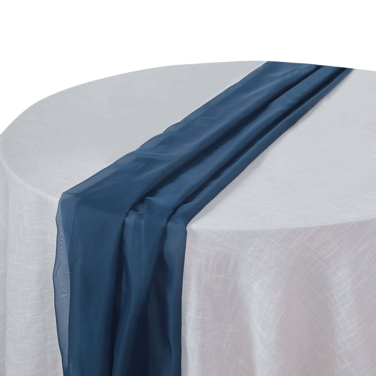 Chiffon 6ft Table Runner Navy Blue - Flowy & Lightweight Table Decor - Linen Luxes