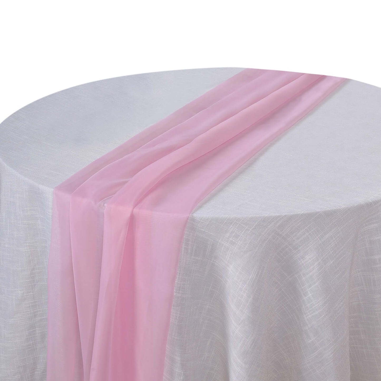 Chiffon 6ft Table Runner Pink - Flowy & Lightweight Table Decor - Linen Luxes