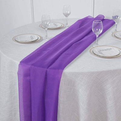 Chiffon 6ft Table Runner Purple - Flowy & Lightweight Table Decor - Linen Luxes