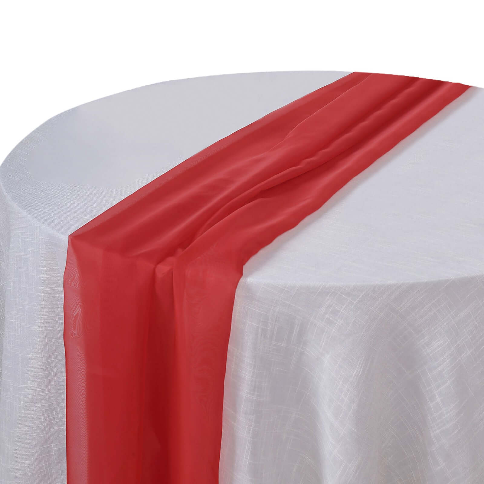 Chiffon 6ft Table Runner Red - Flowy & Lightweight Table Decor - Linen Luxes