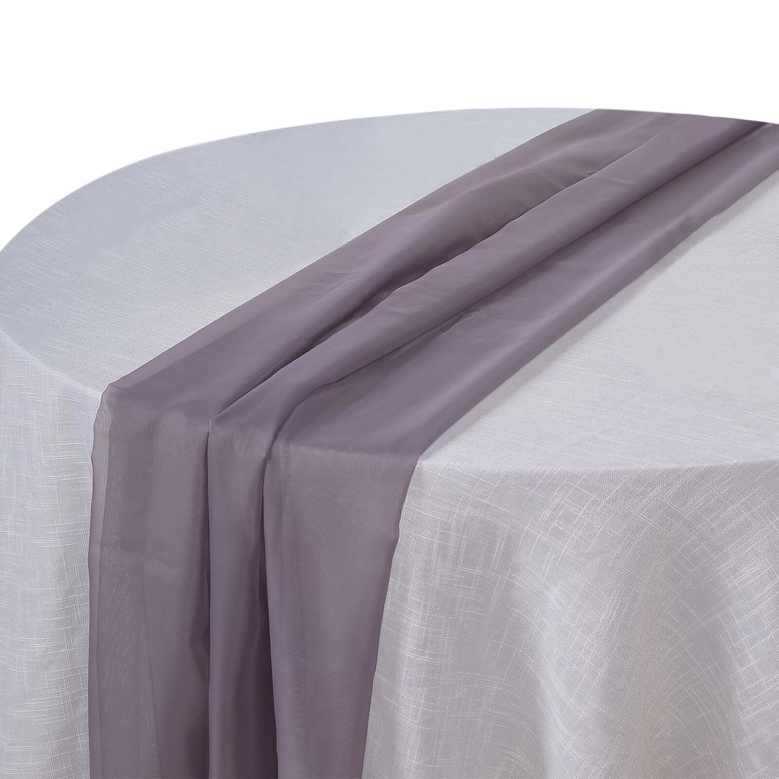 Chiffon 6ft Table Runner Violet Amethyst - Flowy & Lightweight Table Decor - Linen Luxes