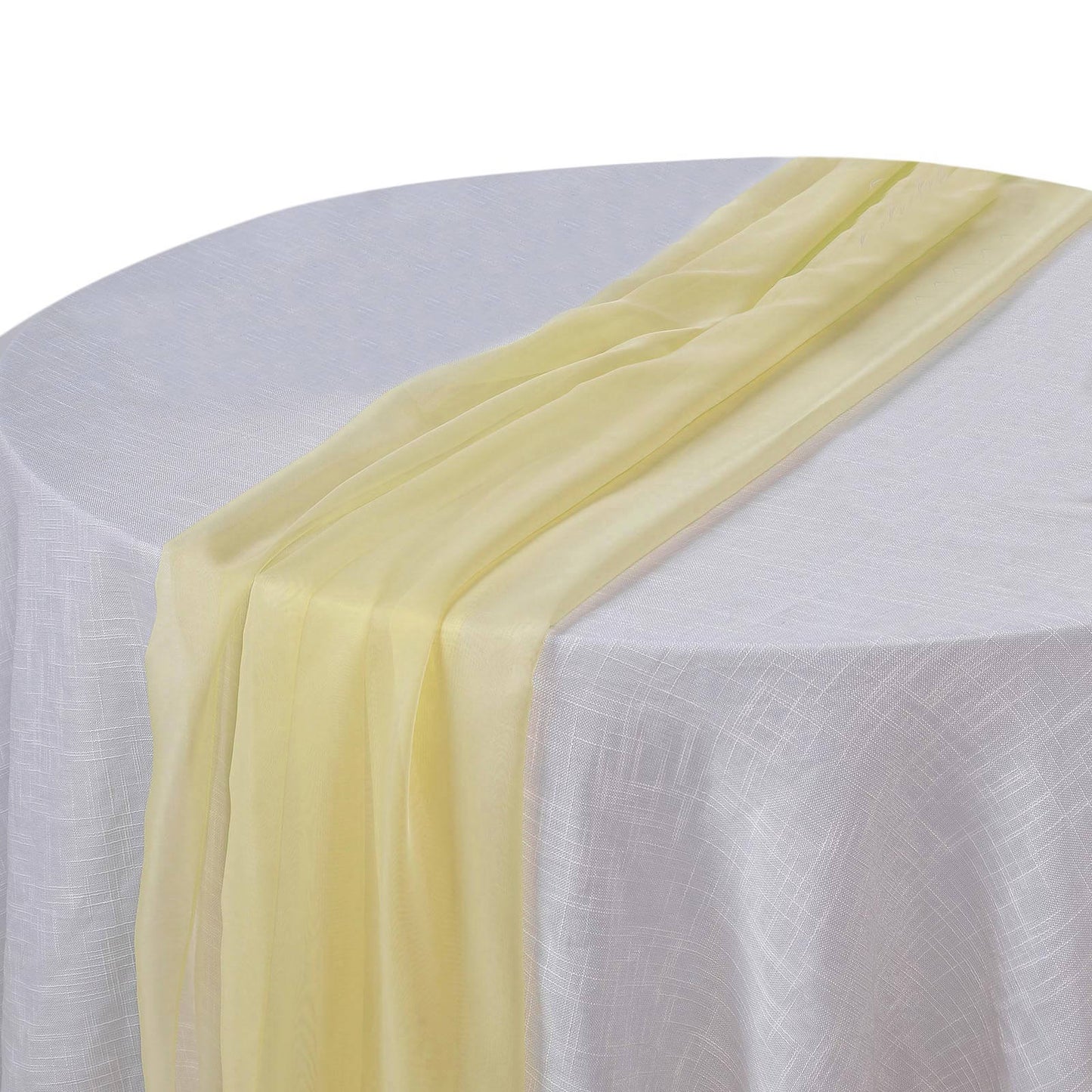 Chiffon 6ft Table Runner Yellow - Flowy & Lightweight Table Decor - Linen Luxes