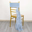 Chiffon Chair Sash with Curly Design Dusty Blue - Stylish Chair Decorations - Linen Luxes