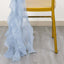 Chiffon Chair Sash with Curly Design Dusty Blue - Stylish Chair Decorations - Linen Luxes