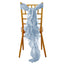 Chiffon Chair Sash with Curly Design Dusty Blue - Stylish Chair Decorations - Linen Luxes