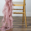 Chiffon Chair Sash with Curly Design Dusty Rose - Stylish Chair Decorations - Linen Luxes
