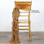 Chiffon Chair Sash with Curly Design Gold - Stylish Event Decor for Weddings & Gatherings - Linen Luxes