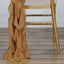 Chiffon Chair Sash with Curly Design Gold - Stylish Event Decor for Weddings & Gatherings - Linen Luxes