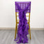 Chiffon Chair Sash with Curly Design Purple - Stylish Chair Decorations - Linen Luxes