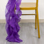 Chiffon Chair Sash with Curly Design Purple - Stylish Chair Decorations - Linen Luxes