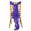 Chiffon Chair Sash with Curly Design Purple - Stylish Chair Decorations - Linen Luxes