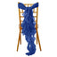 Chiffon Chair Sash with Curly Design Royal Blue - Stylish Chair Decorations - Linen Luxes