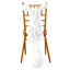 Chiffon Chair Sash with Curly Design White - Stylish Event Decor for Weddings & Gatherings - Linen Luxes