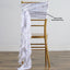Chiffon Chair Sash with Curly Design White - Stylish Event Decor for Weddings & Gatherings - Linen Luxes