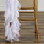 Chiffon Chair Sash with Curly Design White - Stylish Event Decor for Weddings & Gatherings - Linen Luxes