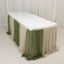 14ft Sheer Pleated Ruffle Skirting Chiffon Table Skirt - Dusty Sage Green and Beige, Shimmer Sheer, Wrinkle-Free Fabric