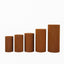 Set of 5 Cinnamon Brown Spandex Cylinder Pedestal Stand Covers, Stretchable Pillar Prop Covers - 160 GSM