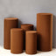 Set of 5 Cinnamon Brown Spandex Cylinder Pedestal Stand Covers, Stretchable Pillar Prop Covers - 160 GSM