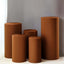 Set of 5 Cinnamon Brown Spandex Cylinder Pedestal Stand Covers, Stretchable Pillar Prop Covers - 160 GSM