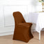 10 Pack Stretch Spandex Chair Covers Cinnamon Brown for Folding Chairs - Durable 160GSM Fitted Slipcovers