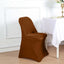 Stretch Spandex Chair Cover Cinnamon Brown for Folding Chairs - Reusable & Wrinkle-Resistant 160GSM Fitted Slipcover