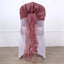 1 Set Chiffon Hoods Chair Sashes with Willow Ruffles Design Mauve Cinnamon Rose - Stylish Chair Bow Decor