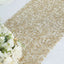 Mesh 12"x108" Table Runner Gold - Sequin Schiffli Lace Design for Stylish Celebrations