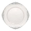 6-Pack Acrylic Round Charger Plates 13" in Clear with Silver Embossed Baroque Rim, Antique Decorative Dinner Party Charger Tableware