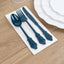 72 Pcs Plastic Silverware Set in Baroque Style Navy Blue - Heavy Duty Disposable Knife, Fork, and Spoon Set