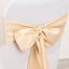 5 Pack Lamour Satin 6"x106" Chair Sashes Beige - Stylish Reusable Decorative Bows