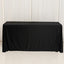 Fitted Polyester 72"x24"x42" Rectangle Tablecloth Black - Secure Fit for Elevated Tables
