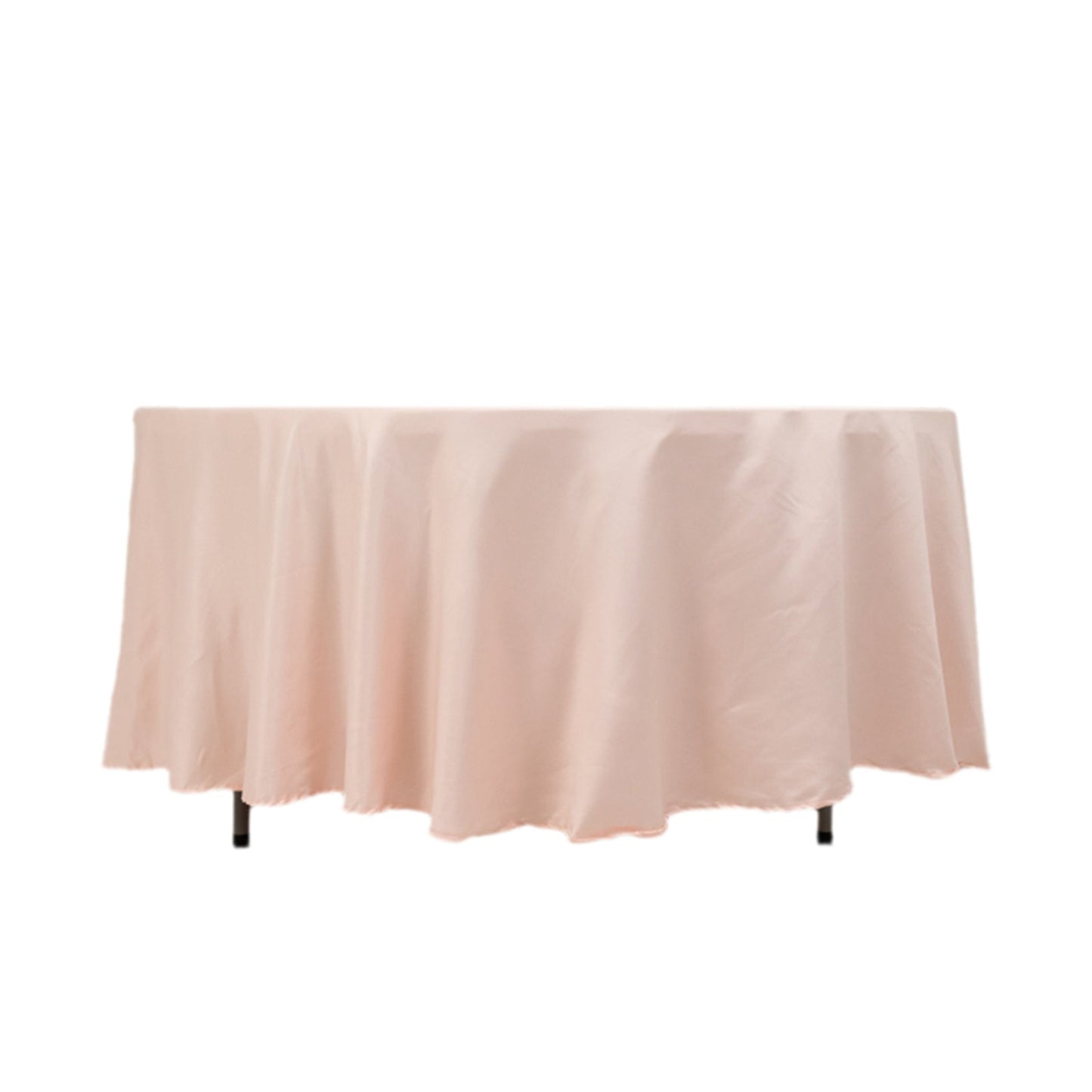 Lamour Satin 108" Round Tablecloth Blush - Durable & Silk-Like Table Cover