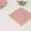 50-Pack Paper Beverage Napkins with Gold Foil Edge Dusty Rose - Disposable 2 Ply Cocktail Napkins for Events 6.5"x6.5"
