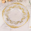10-Pack Plastic 10" Round Dinner Plates in Clear with Gold Vintage Baroque Scalloped Rim - European Style Disposable Party Plates