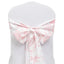 Polyester Chair Sashes White/Pink French Toile Floral Design - Wrinkle-Resistant & Durable Chair Bows 6"x108"