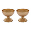 2-Pack Metal Pedestal Flower Vases Ribbed Bowl Style Gold - Antique Mini Compote Vase for Sophisticated Wedding Centerpieces 4"