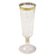 12-Pack Plastic Champagne Flutes Clear Gold Glittered with Gold Rim - Stylish Disposable Cocktail Glasses for Parties 6oz 6"