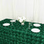 Satin 90"x132" Rectangle Tablecloth Hunter Emerald Green - Grandiose 3D Rosette Seamless Table Cover
