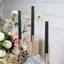 5-Pack Taper Candles Ribbed Wick Ribbon Wax Design Hunter Emerald Green - Premium Unscented Dinner Candles 9"