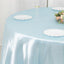 Satin 132" Round Tablecloth Light Blue - Stylish Seamless Table Cover