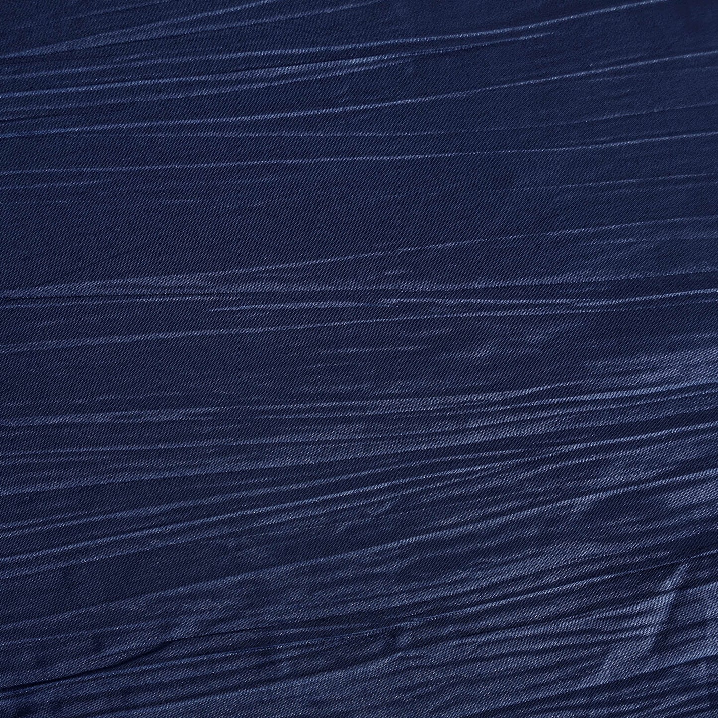 Taffeta 90"x90" Table Overlay Square Tablecloth Navy Blue - Accordion Crinkle Table Cover