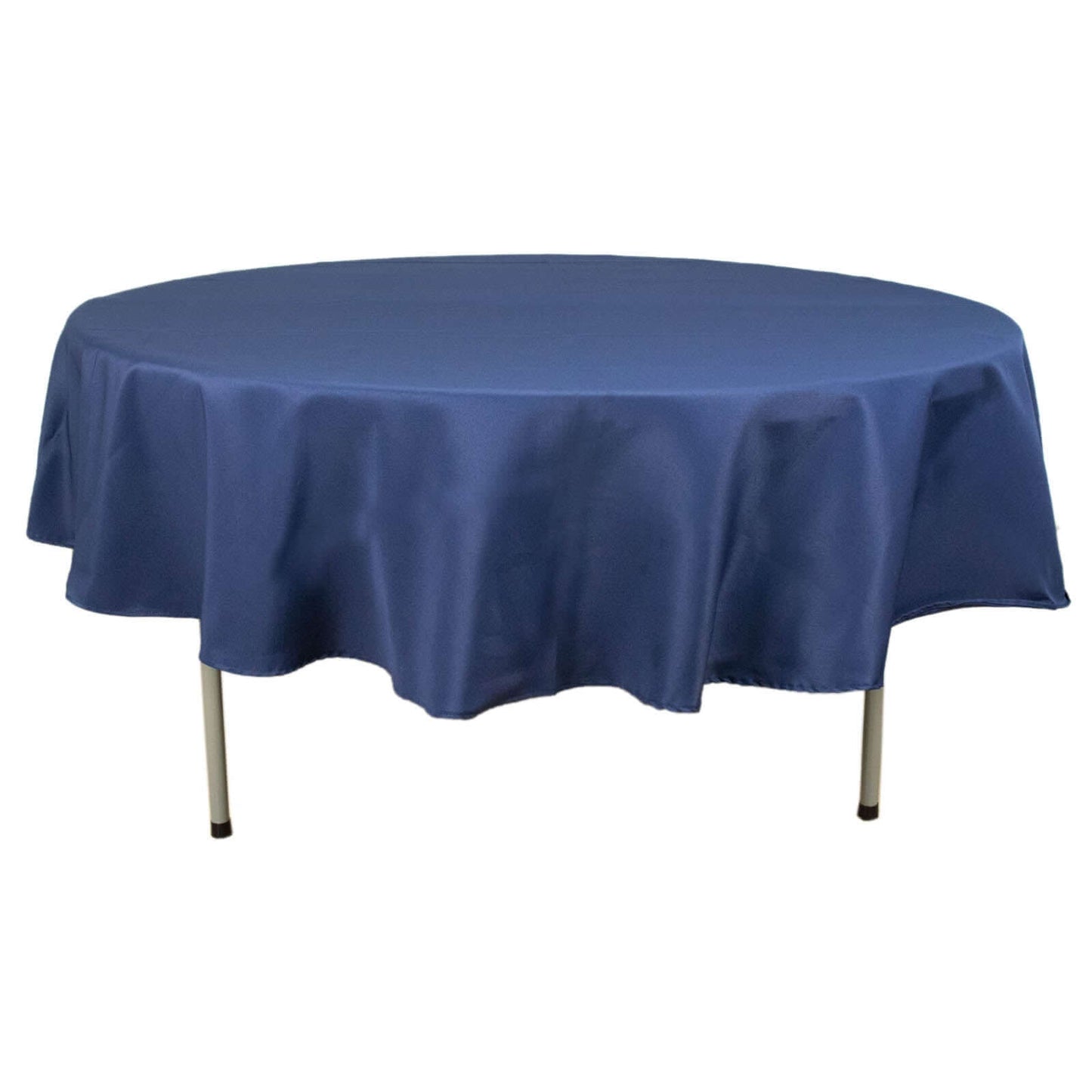 Premium Polyester 90" Round Tablecloth Navy Blue - Stain and Wrinkle-Resistant Design with 220GSM Thickness Table Cover