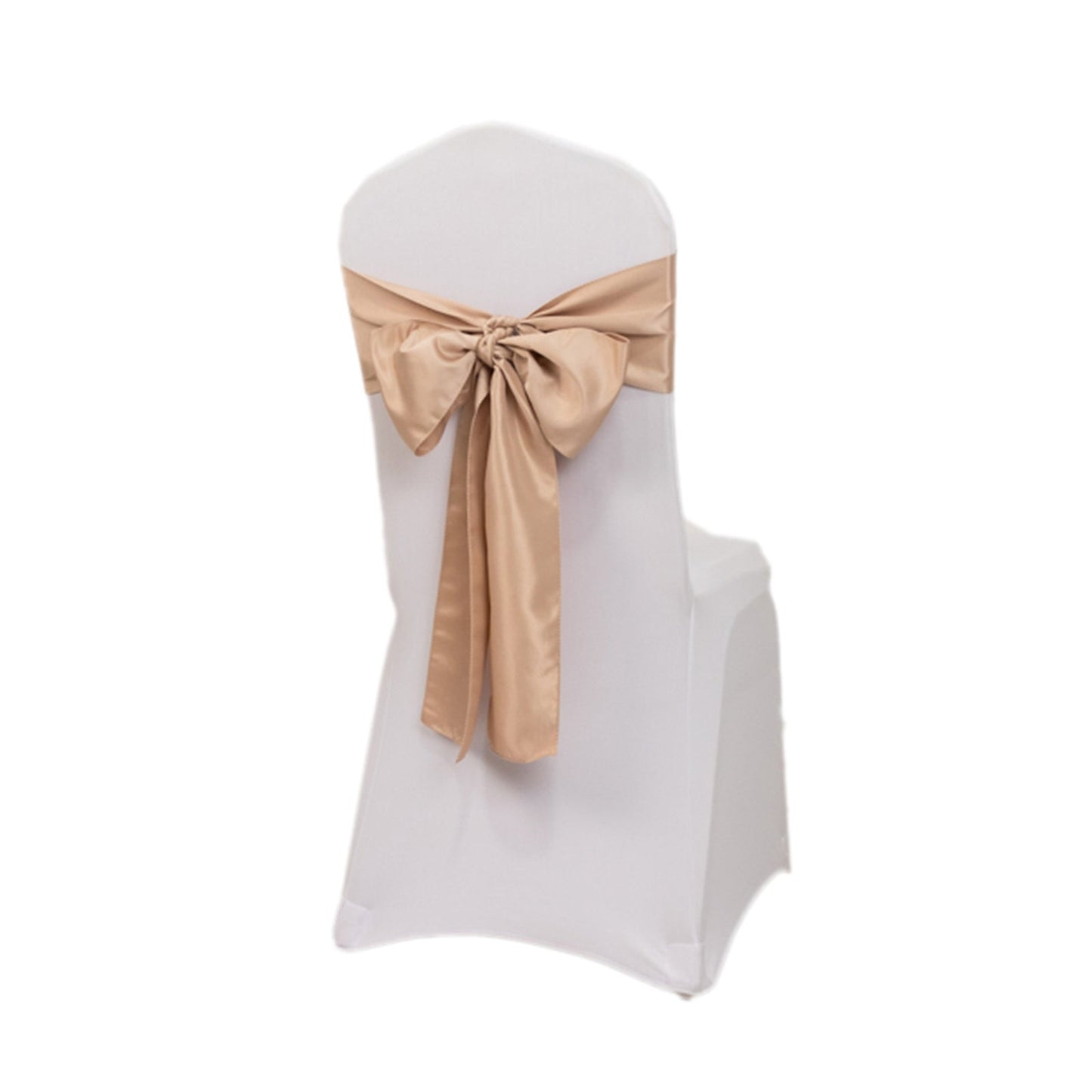 5 Pack Lamour Satin 6"x106" Chair Sashes Nude - Stylish Reusable Decorative Bows