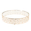 18" Gold Metal Cake Stand with Glass Top Baroque Ornate Style, Round Dessert Display Tray