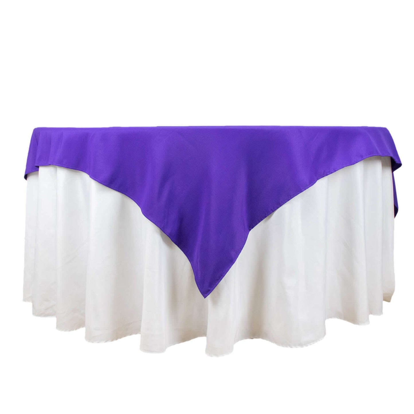 Premium Polyester 70"x70" Table Overlay Square Tablecloth Purple 220GSM Wrinkle-Resistant Table Cover
