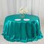 Satin 132" Round Tablecloth Turquoise - Stylish Seamless Table Cover
