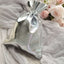 10 Pack Metallic Silver Lame Polyester 5"x7" Party Favor Gift Bags, Shiny Fabric Drawstring Candy Pouch