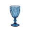 6-Pack Wine Glasses Ocean Blue Embossed Crystal Cut Design Stemmed - Colored Goblets for Parties & Events 12oz 7"