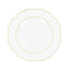 10-Pack Plastic Dessert Appetizer Plates in Clear Baroque Design with Scalloped Gold Rim - Heavy Duty Disposable Salad Plates 8"